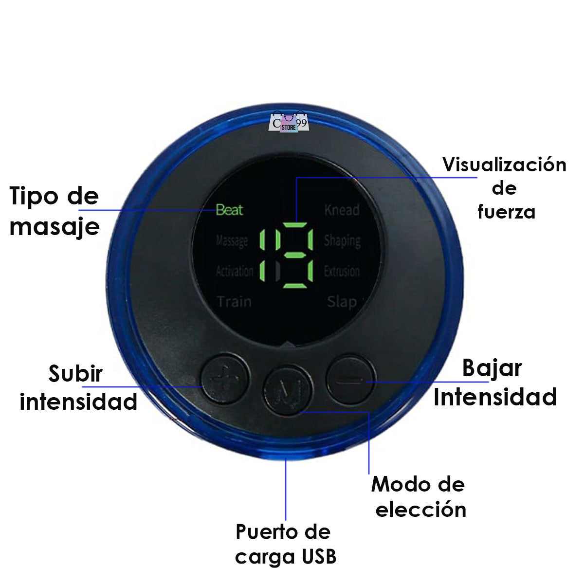 MINI MASAJEADOR CERVICAL ELĂCTRICO RECARGABLE USB + CONTROL EXTRA