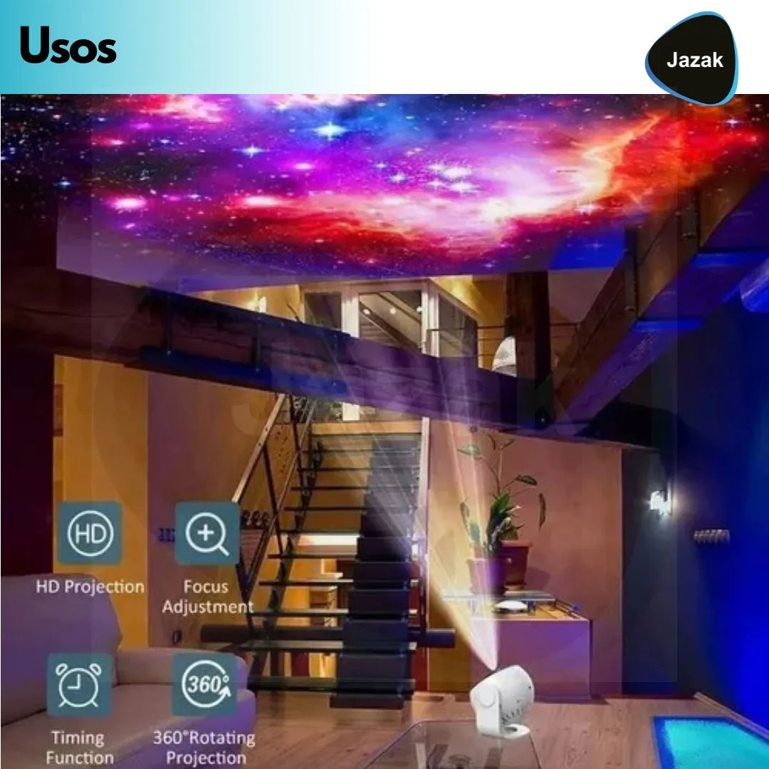 Lámpara Proyector JAZAK – Estrellas y Galaxias USB (13 Opciones)