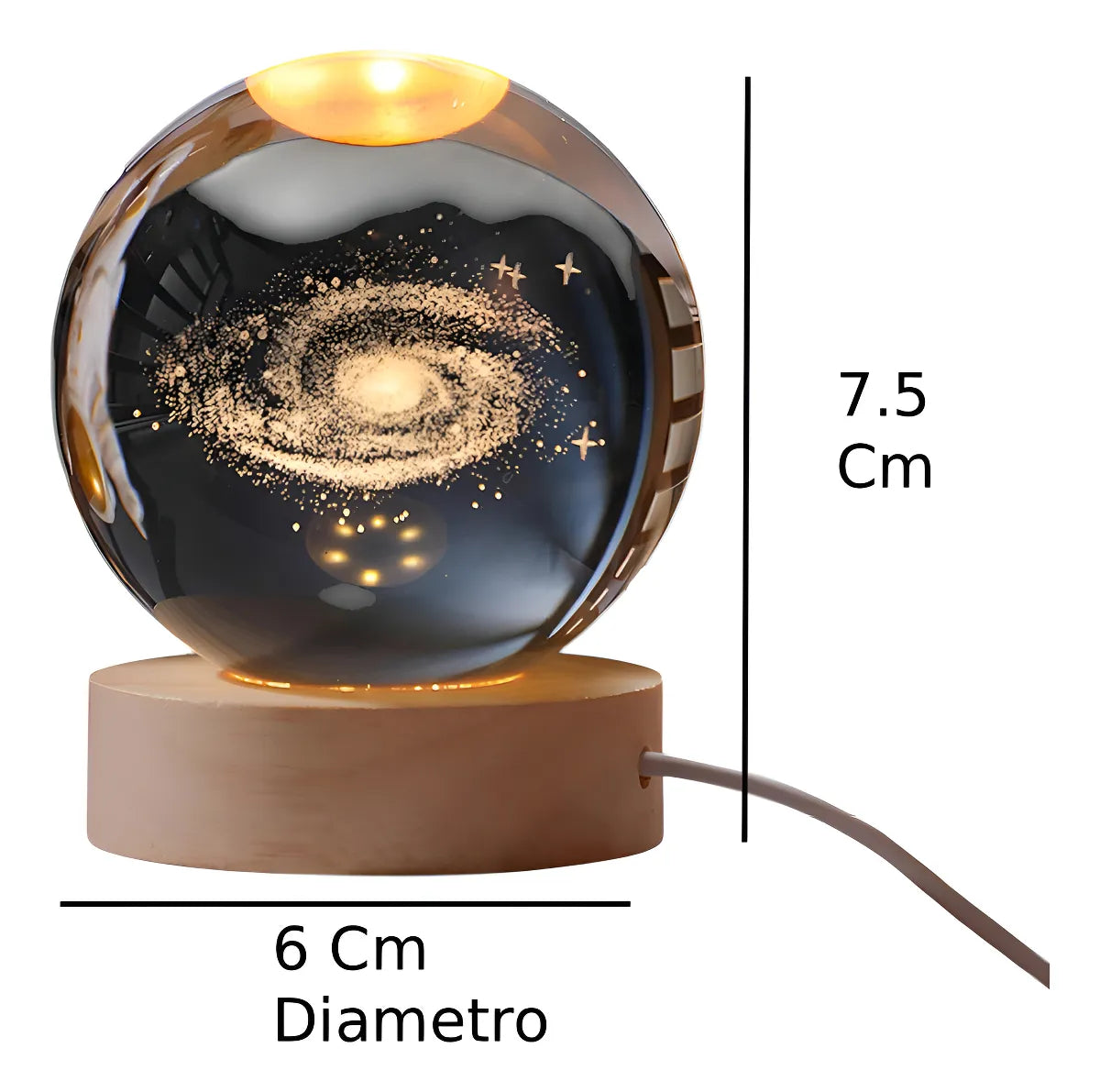 Esfera Magica Cristal 3d Led Luz De Noche
