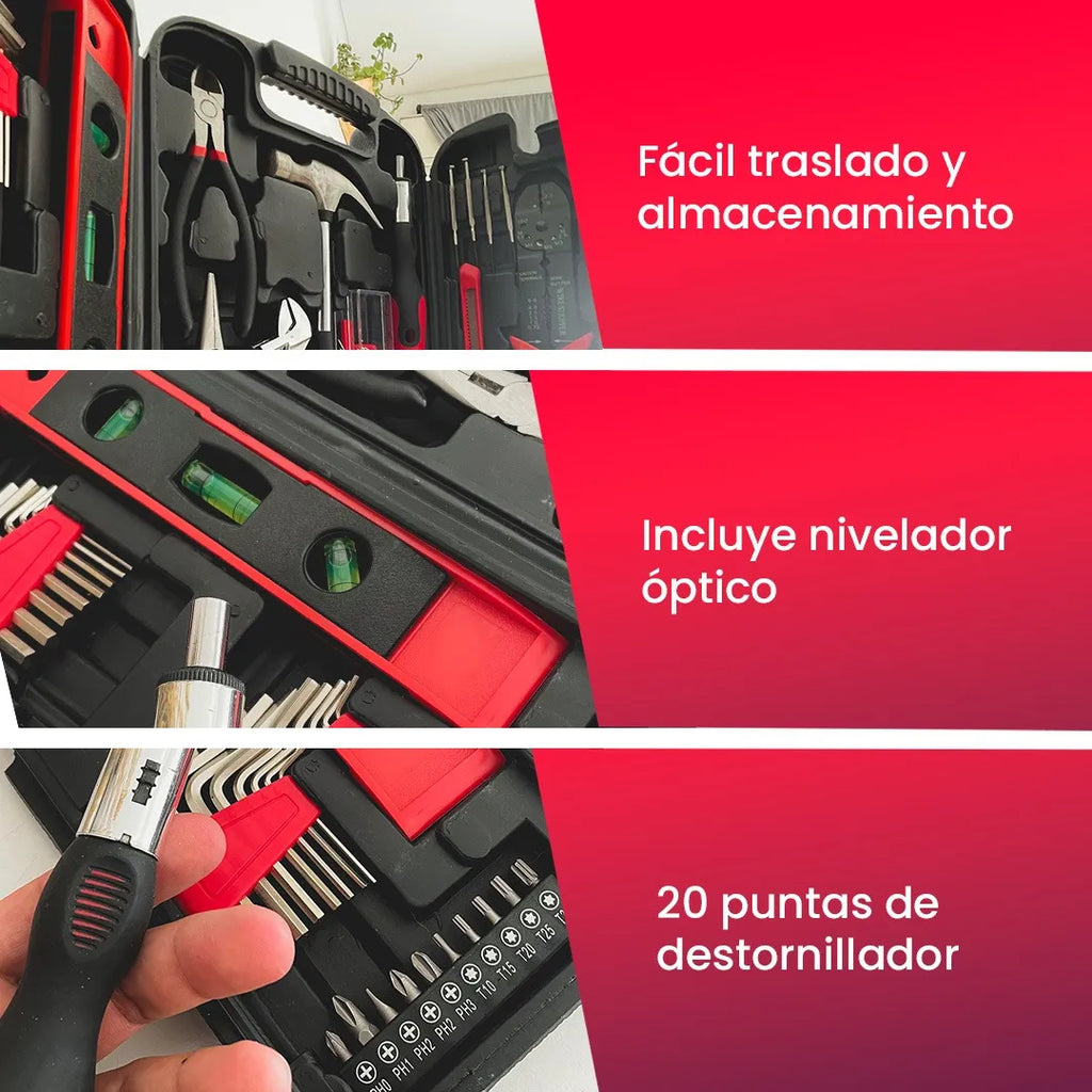 Set Caja De Herramientas Pektra 159 Piezas Con Maletin