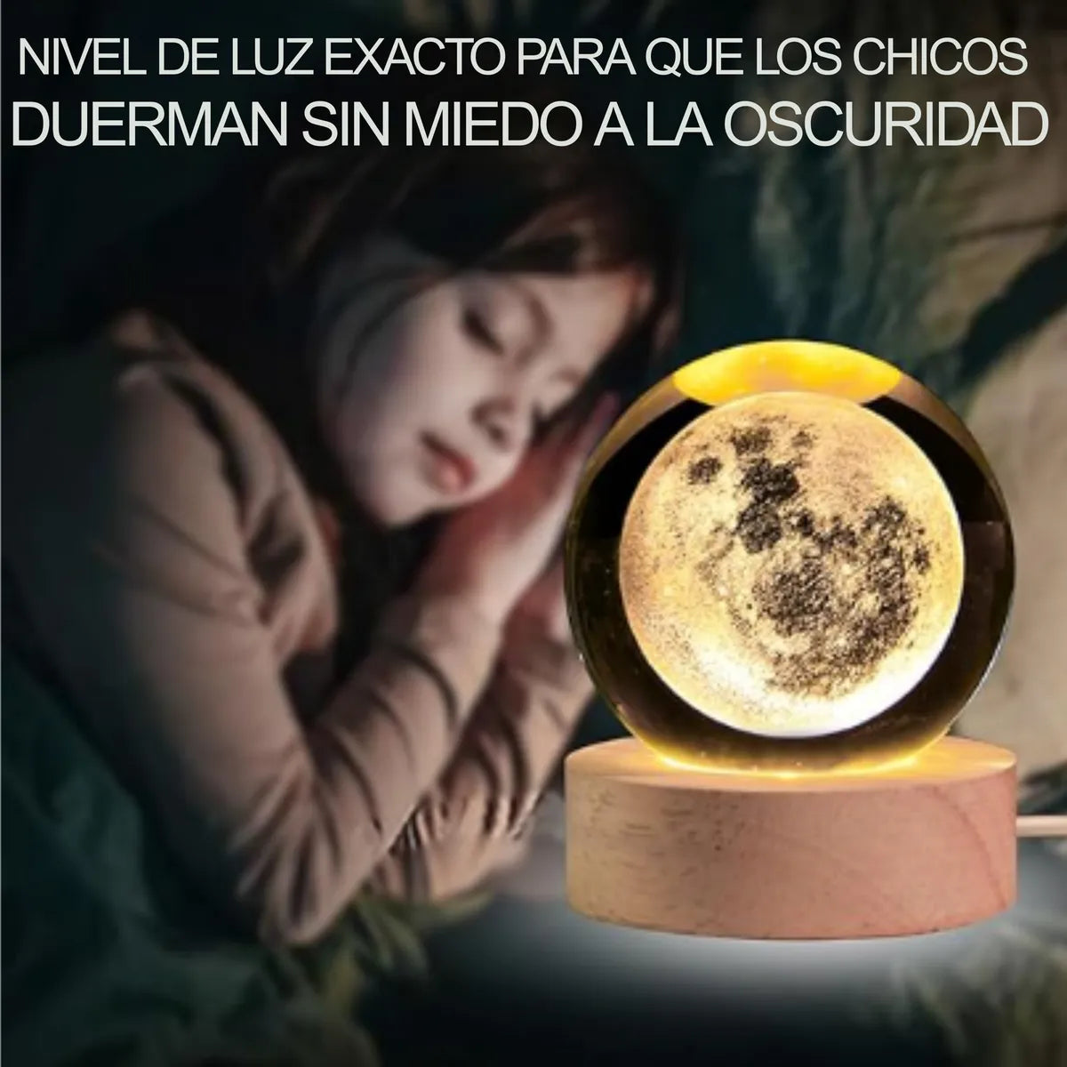 Esfera Magica Cristal 3d Led Luz De Noche