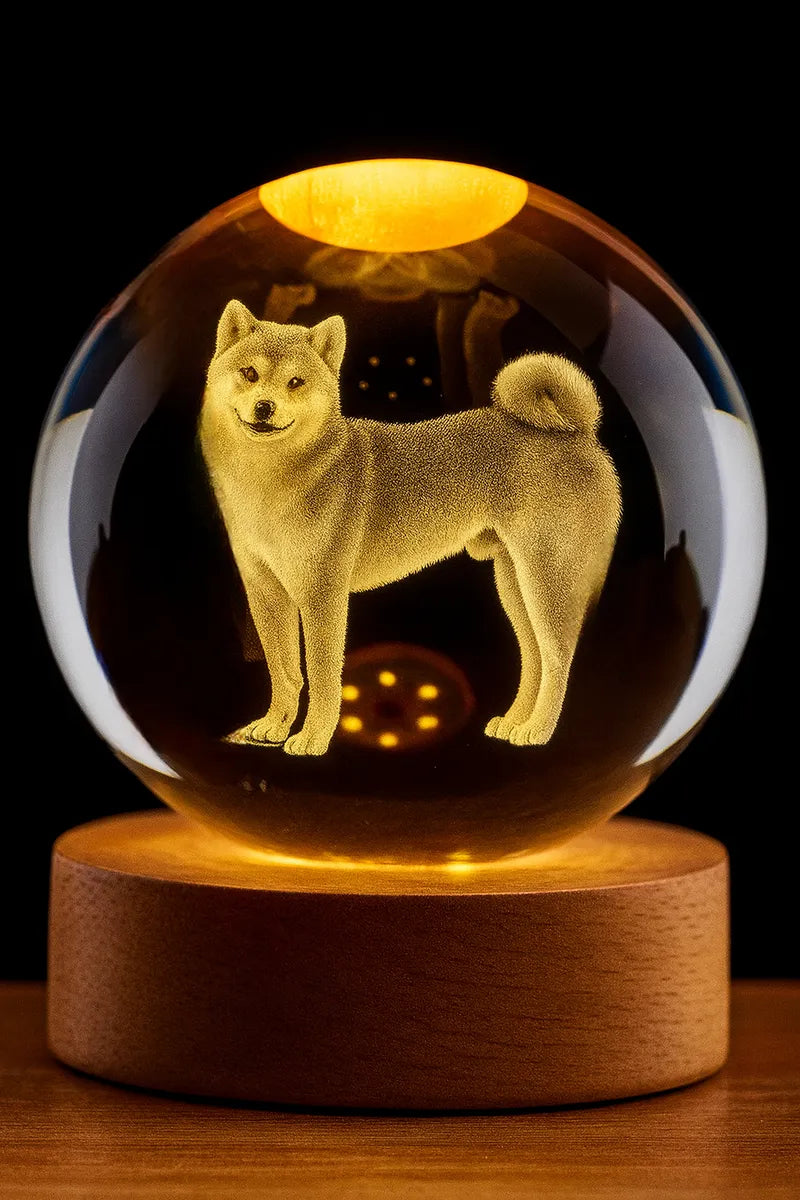 Esfera Magica Cristal 3d Led Luz De Noche