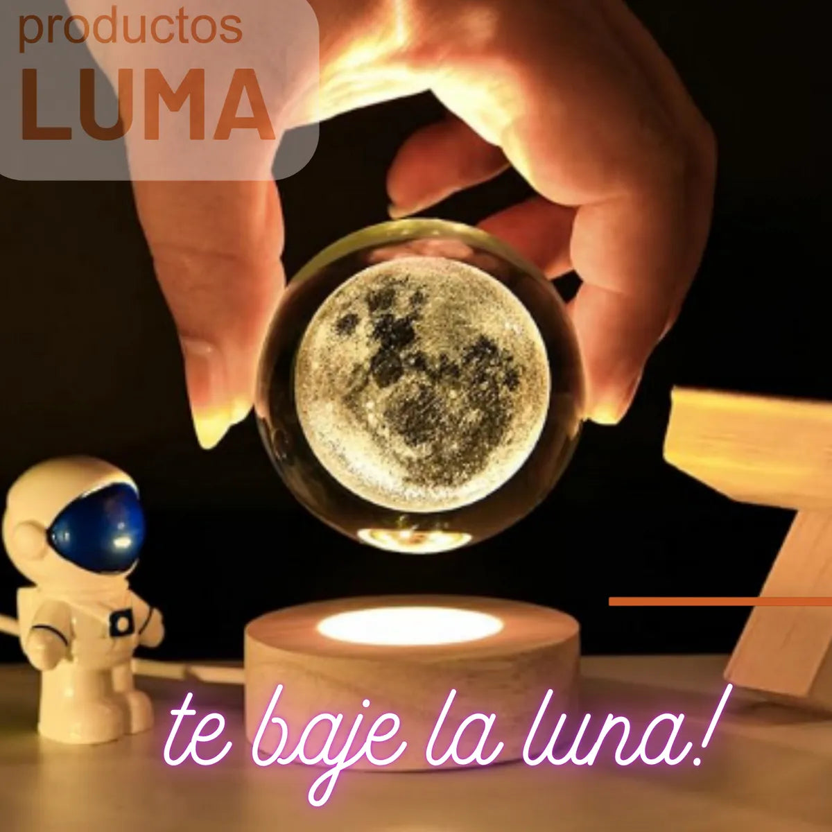 Esfera Magica Cristal 3d Led Luz De Noche