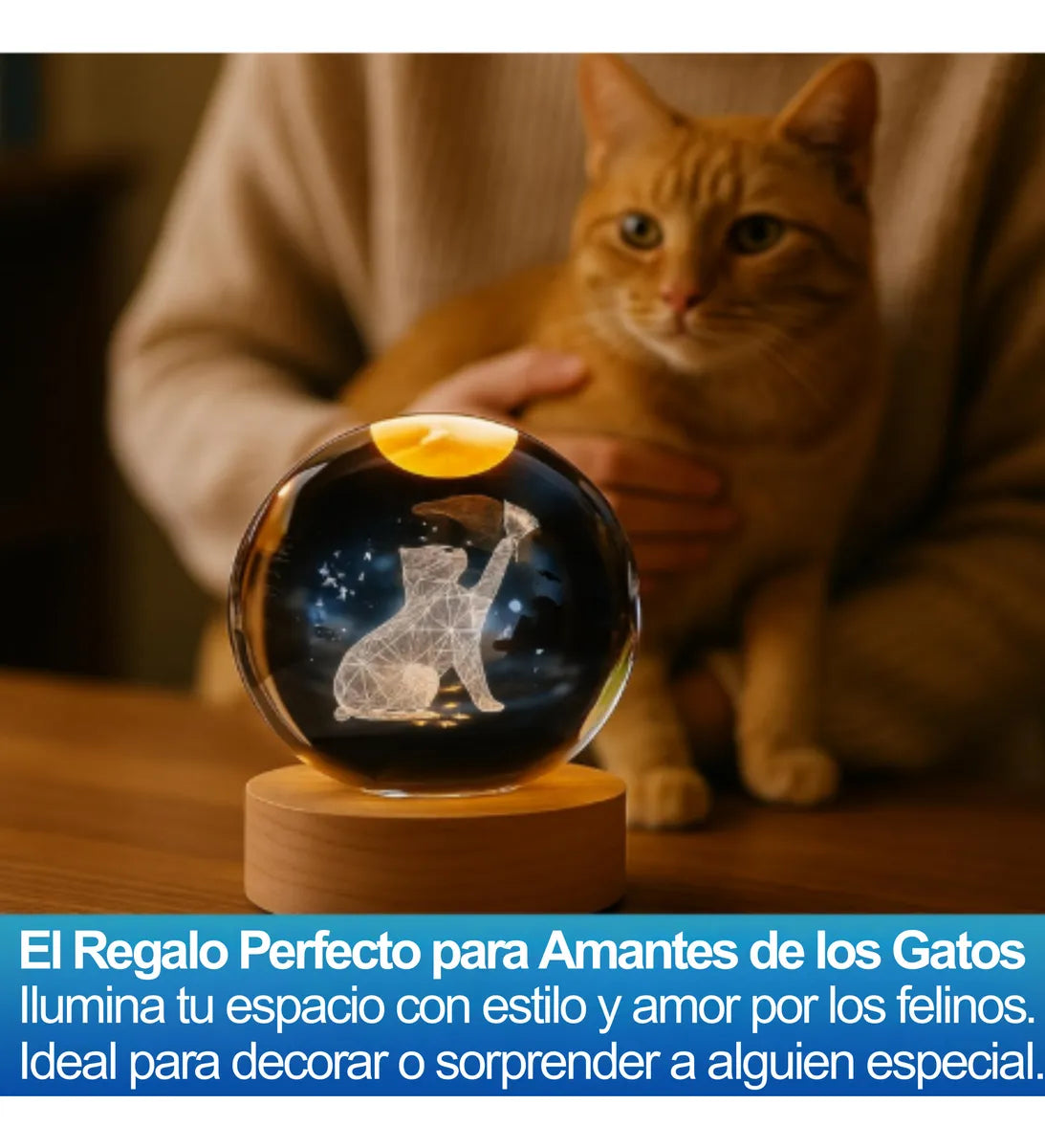 Esfera Magica Cristal 3d Led Luz De Noche