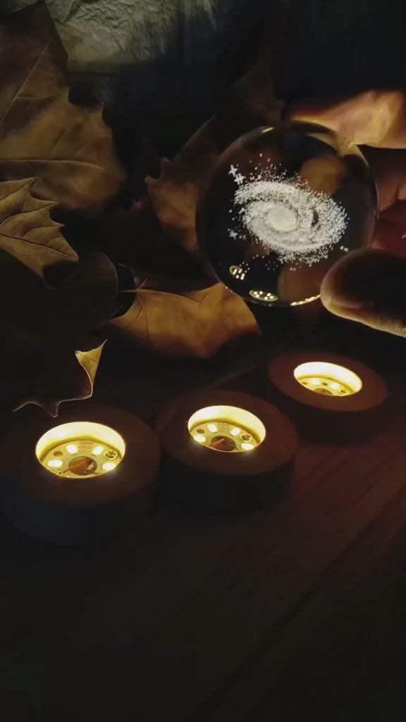 Esfera Magica Cristal 3d Led Luz De Noche